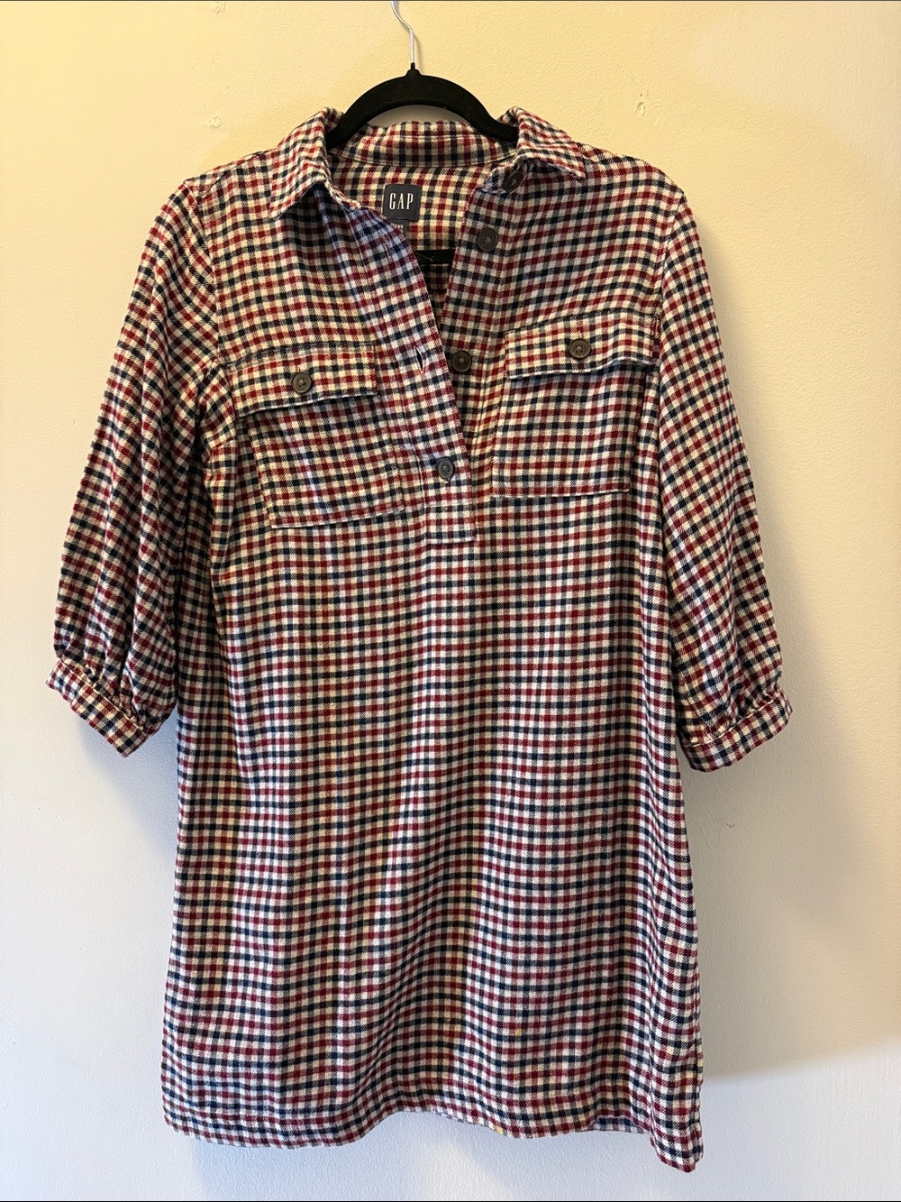 GAP Red, Blue and White Gingham Tunic Shirt